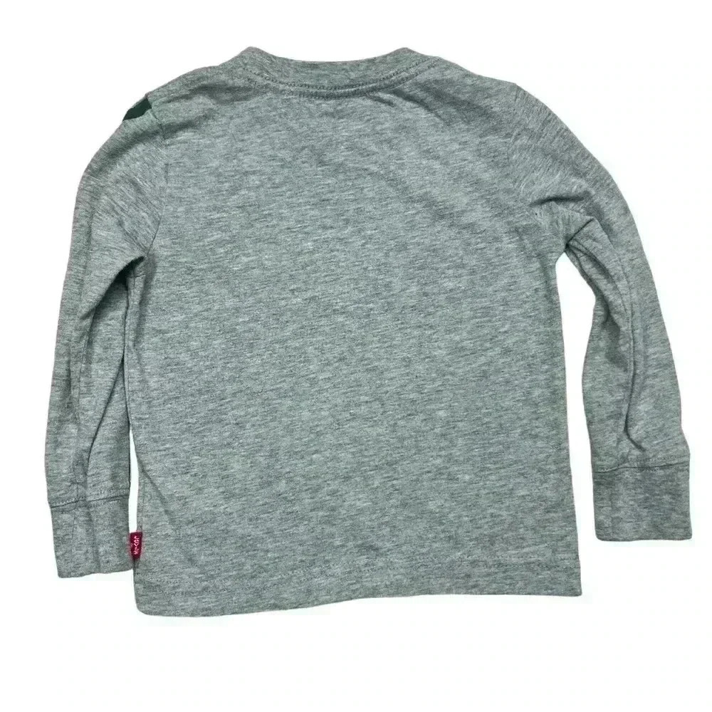 Levi’s Toddler Gray Long Sleeve Yellow & Green Lettering | Size 2T - Picture 2 of 6